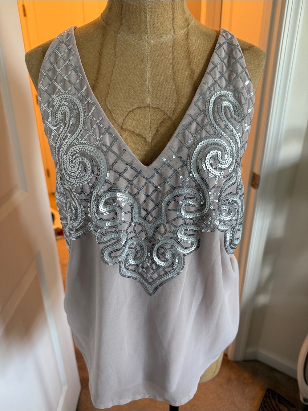 Express V-Neck Sleeveless Tank in Light Lavender